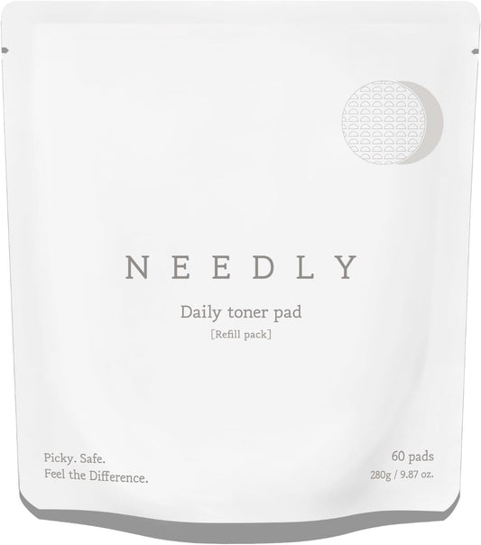 NEEDLY Toner Pad Refill, High Moisturizing Daily Pad, Morning Toner Pad, 60 Sheets of Toner Pad, Exfoliating & Texture Care, Moisturizing, Smooth Up, For Dense Esthetics, Korean Cosmetics [Official