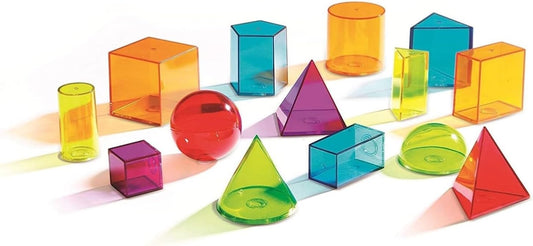 Learning Resources View-Thru(R) Geometric Solids Transparent 3D Shapes LER 4331