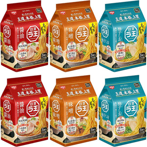 Lao Noodles, 3-Pack Pack of 3 Types (Soy Sauce, Miso, Yuzu Cheo) x 2 Each (Total 6 Pieces) [Nissin Foods Instant Ramen, Food Comparison, Selected Ingredients, Assorted, Box Purchase]