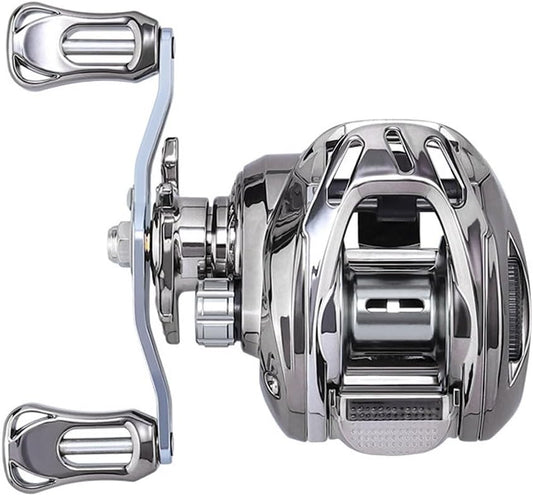 YU318 Reel Bait Reel, Lightweight, Deep Groove Spool, Line Alarm Function, Beginners, Maximum Drag 13.2 lbs (6 kg), Gear Ratio, 6.3:1, Aluminum Spool, For Saltwater Fishing, Freshwater