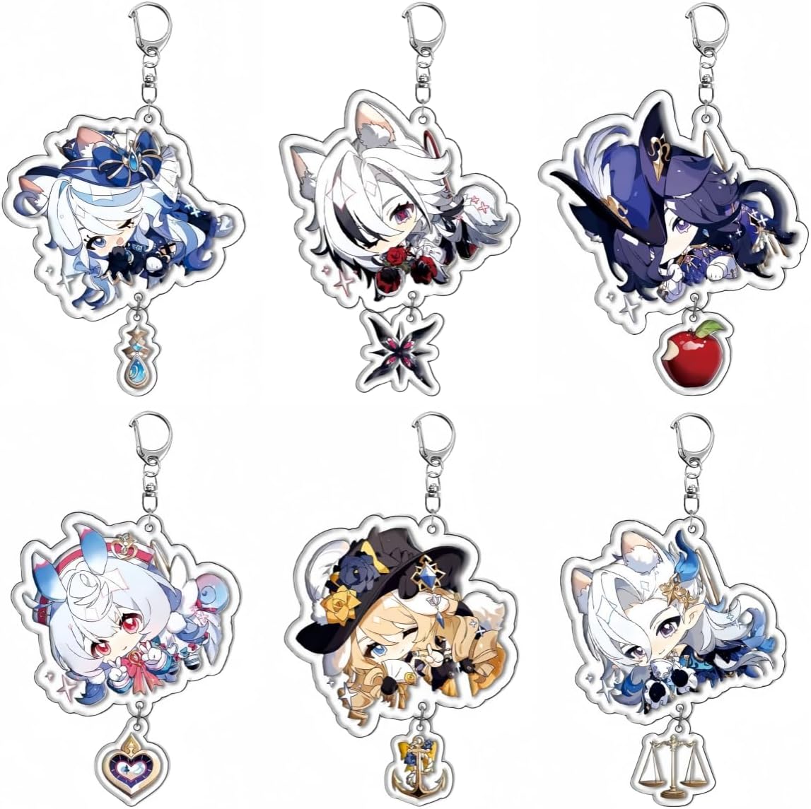 [Loraretta] 原神 キーホルダー アルレッキーノ フリーナ コスプレ小物 装飾小道具 かわいい 多個模様選択可 アニメグッズ 飾り 萌えグッズ 萌えキーホルダー 誕生日 贈り物 通勤 通学 鍵 バッグ 小物 プレゼント[非公式] [並行輸入品]
