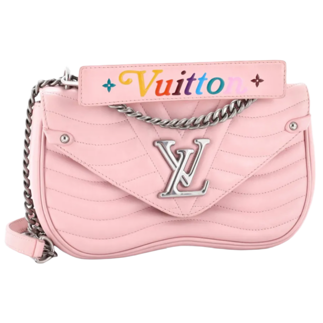 LOUIS VUITTON 'NEW WAVE CHAIN' PINK QUILTED LEATHER MM BAG