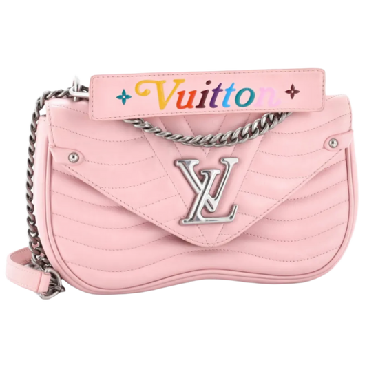 LOUIS VUITTON 'NEW WAVE CHAIN' PINK QUILTED LEATHER MM BAG