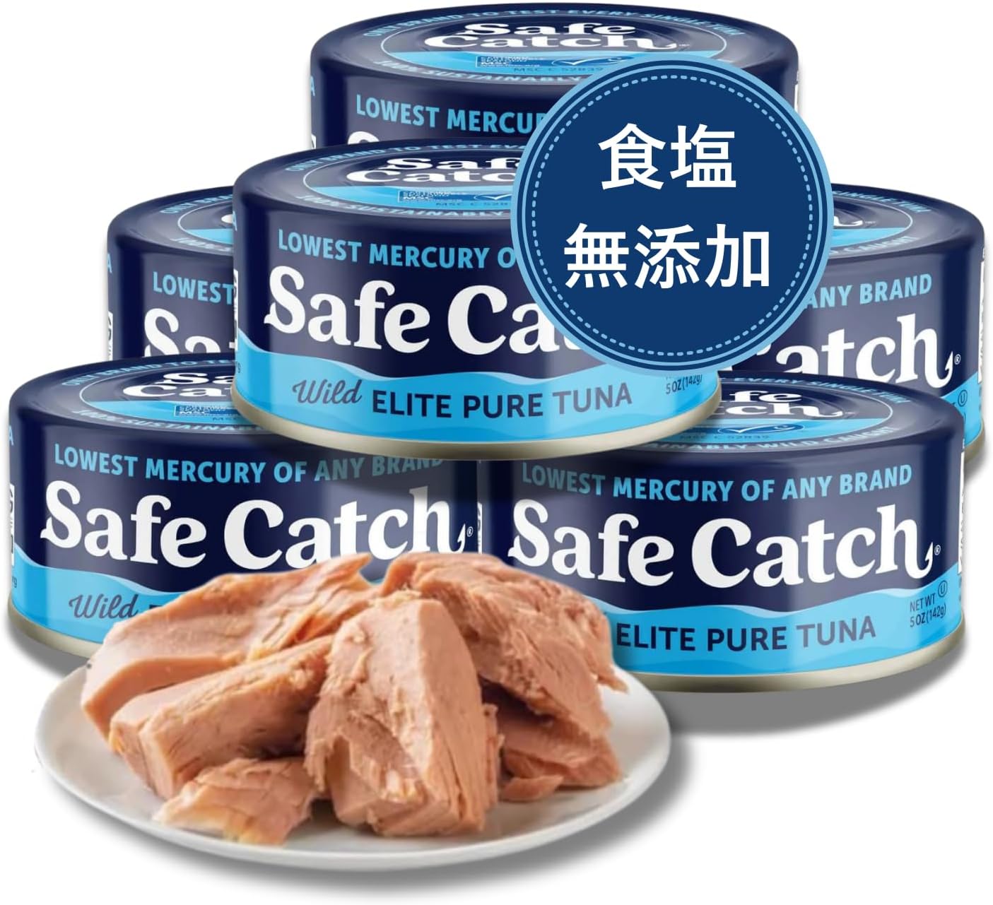 Star of the Dish Safe Catch Skipjack Tuna Cans 142g×6 cans No Added Salt Non-Oil Solid Type Chunks Solid Protein Taste of Ingredients Delicious Not Dry Safe Catch (Skipjack Tuna) Popular Overseas