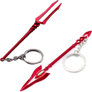 QQLADY New Century Evangelion Spear of Longinus Spear of Gaius Keychain 2-Piece Set Alloy Anime Movie Game Cute Unofficial Merchandise Fan Gift Fall Prevention Loss Prevention Simple Attachment