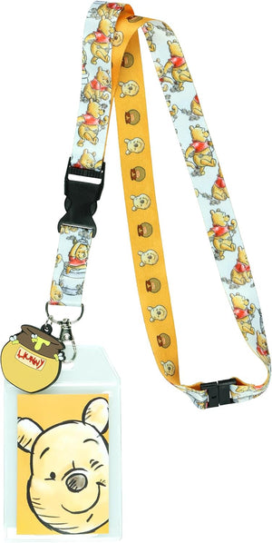 Disney Winnie The Pooh Hunny Pot Cordón Separable Soporte para Tarjeta de Identificación con Adorno de Goma de 2