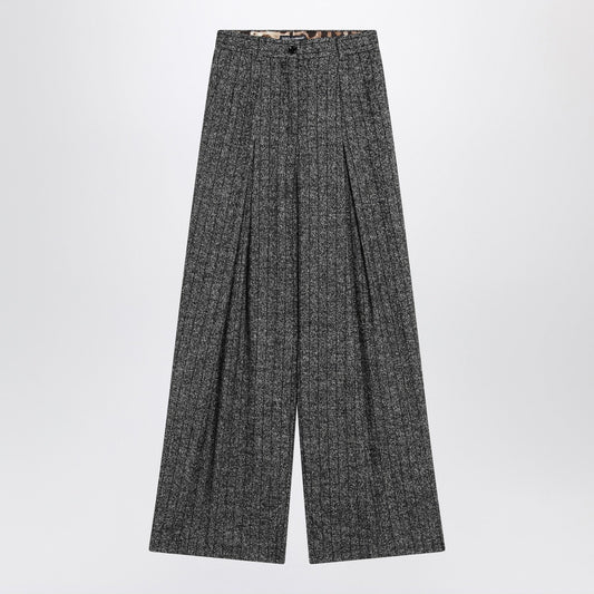 Dolce  Gabbana ドルチェとガッバーナ幅のダークグレーの縞模様のズボン - Image 1