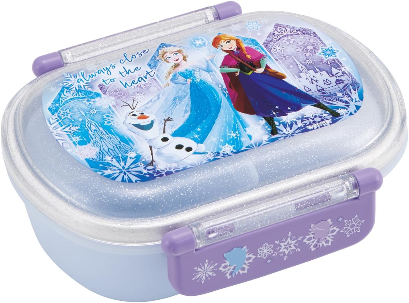 Skater Children's Bento Box 360ml with Fluffy Lid, Made in Japan, 1-Tier Lunch Box, Dishwasher Safe, Microwave Safe, Disney Frozen 25, for Girls, QAF2BAAG-A