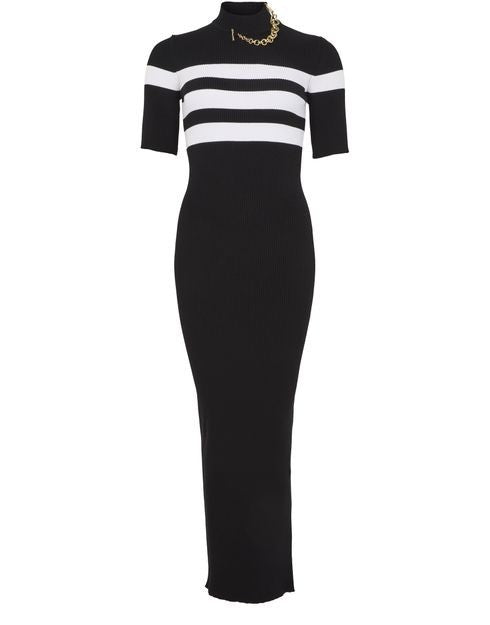JEAN PAUL GAULTIER ストライプ ビスコースニット製 ロングドレス - Image 1