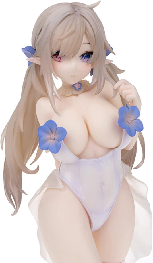 Pure White Elf Erotic Big Tits Figure, Soft, 25cm/9.84in Sexy Anime Girl, Uncensored Sexy Action, Hentai, Painted Finished Product