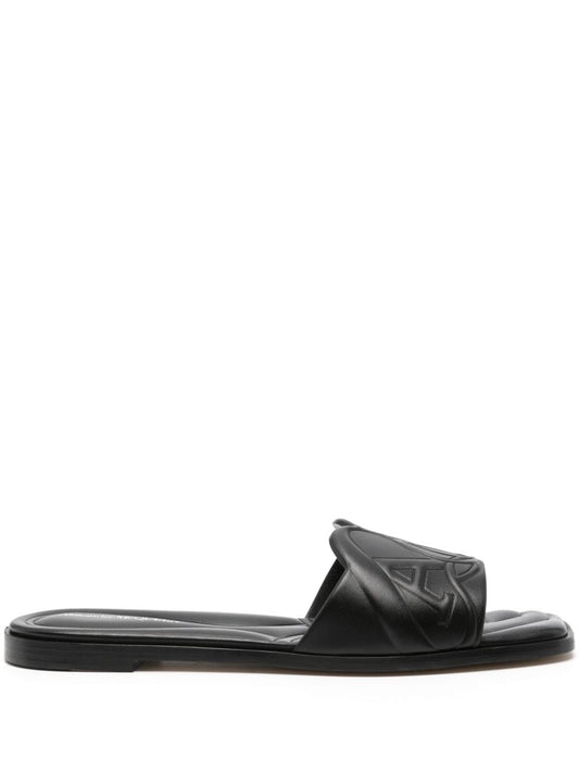 Alexander McQueen アレクサンダーMCクイーンシールレザーフラットサンダル - Image 1