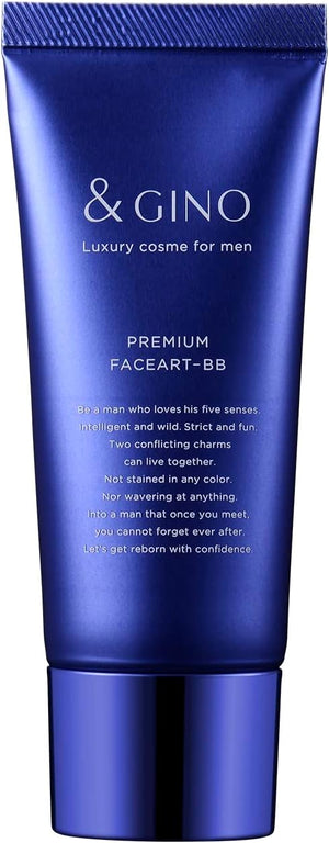 &GINO Men's BB Cream Premium Face Art BB 1.1 oz (30 g) SPF47 PA+++ Skin Tone Correction, Skin Care, Sebum Absorption