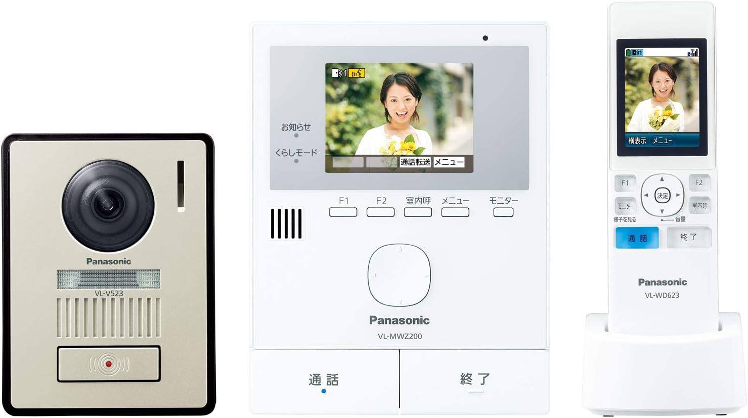 Panasonic VL-SWZ200KL TV Door Phone with Wireless Monitor, 300,000 Pixels, LED Light, Anywhere Door Phone