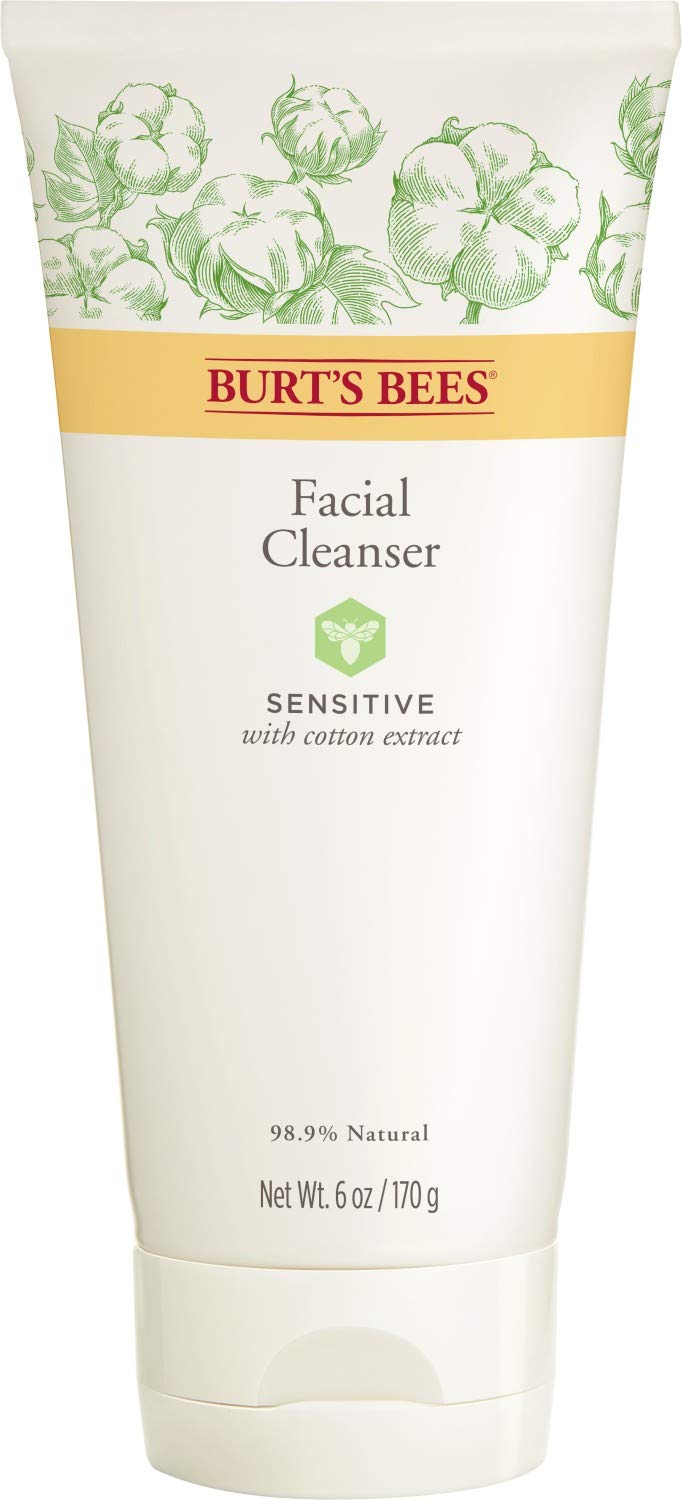 Burt's Bees Limpiador facial Burt's Bees para pieles sensibles, 6 onzas.