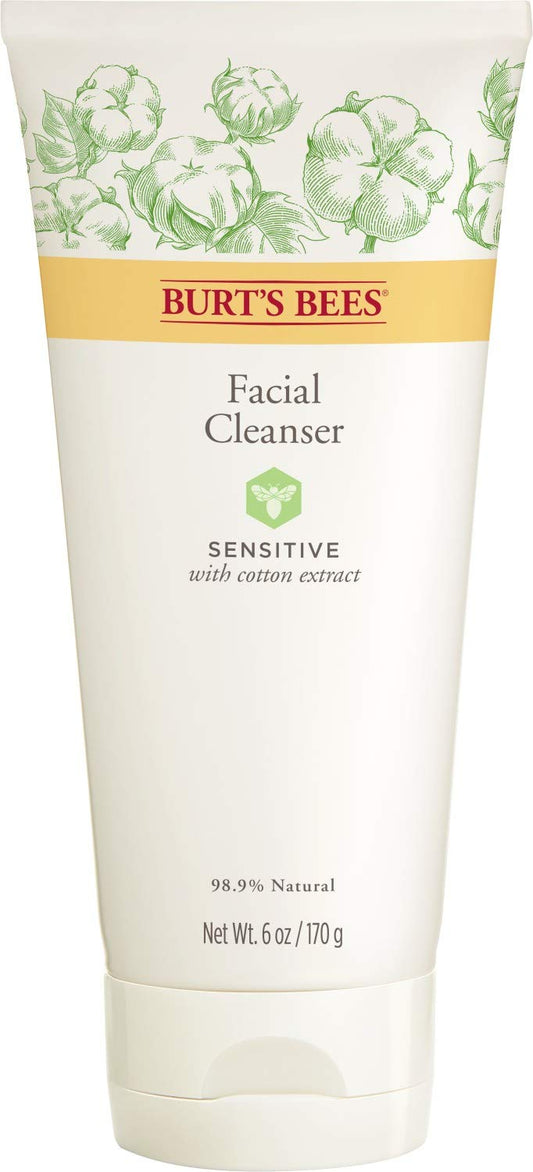 Burt's Bees Limpiador facial Burt's Bees para pieles sensibles, 6 onzas.