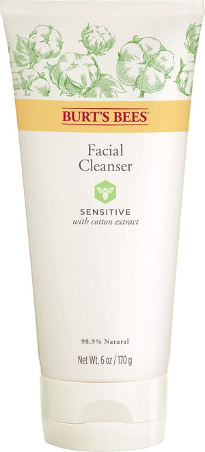Burt's Bees Limpiador facial Burt's Bees para pieles sensibles, 6 onzas.