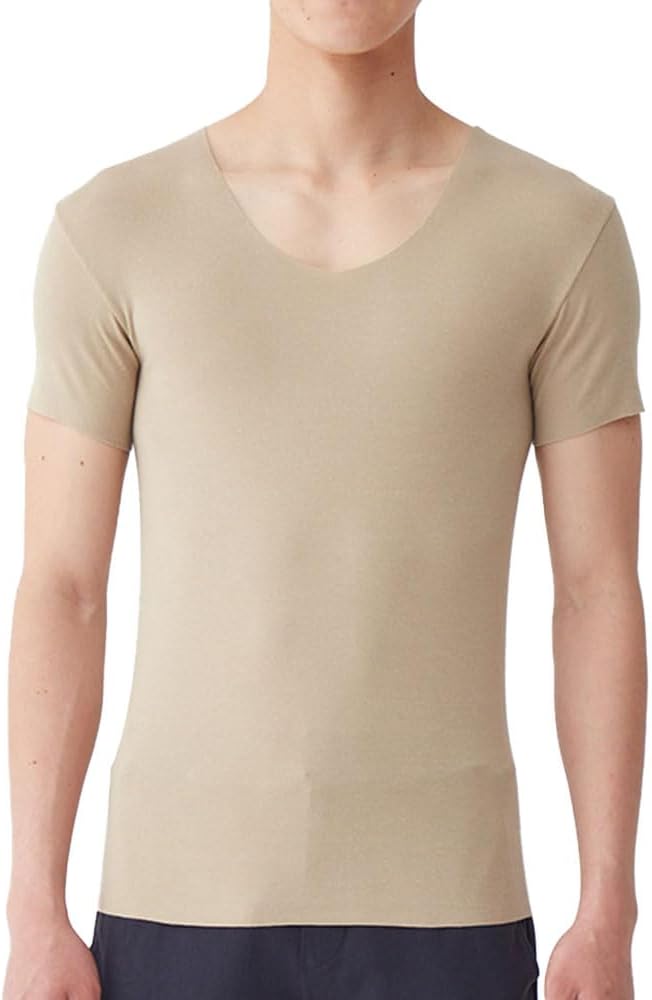 GUNZE YG NEXTRA CUT OFF, Regular Fit, Short Sleeve, V-Neck, Natural Heat Generation, Made in Japan, Room Drying, Antibacterial, USA Cotton, Men's