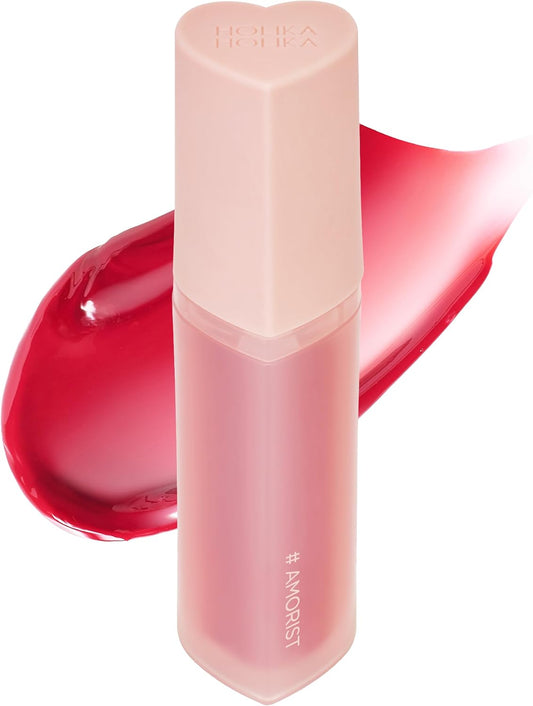 HOLIKAHOLIKA Heart Crush Bear Glaze Tint 01 Amorist Holica Fruit Juice Tint, Glossy, Moisture Essence Contained, Will Not Fall Off, 3 Types of Oil Blended, New Color