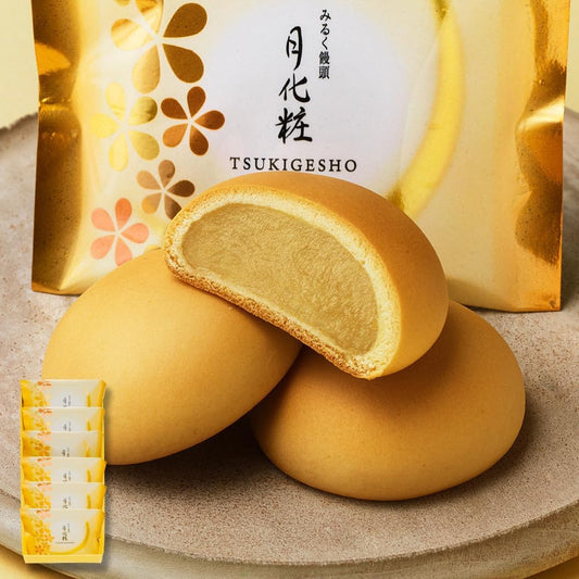 Tsuki-Kesho (6-Piece Set) Japanese Sweets Gift Popular Manju with Anko Filling Gift Assortment Individually Wrapped Osaka Souvenirs Japanese Confectionery Available for Order