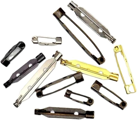 10 Pieces Made in Japan, 1.2 inches (30 mm), Silver, Artificial Flower Pins, Safety Pins, Bulk Buy, Commercial Brooch Pins, Corsage Pins, Urapin, Mazen