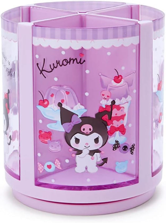 Sanrio 213179 Sanrio Kuromi Pen Stand, Purple, Plastic, Kuromi, 360 Degree Rotation, Pen Stand, Pen Holder, Cosmetics, Makeup Brushes, Tulle, Pet Character