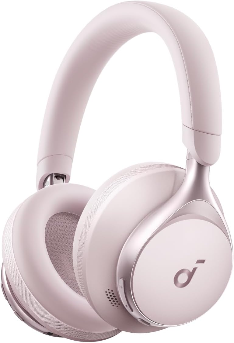 Anker Soundcore Space One (Bluetooth 5.3 Wireless Headphones) [Ultra Noise Cancelling 2.0 / Up to 55 Hours Music Playback / LDAC / High Resolution Compatible (Wireless/Wired), Multi-Point Compatible, External Sound Capture, Built-in Microphone)