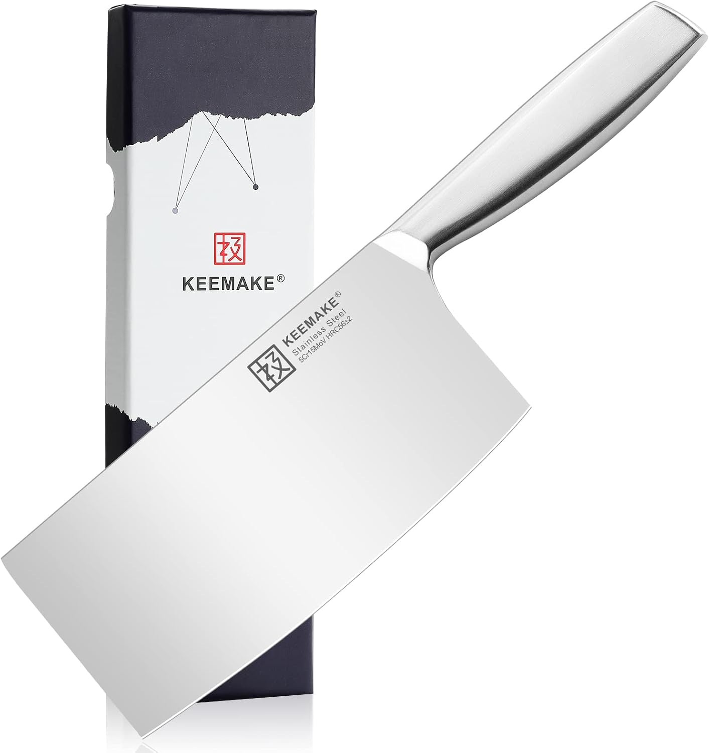 KEEMAKE Chinese Knife, Stainless Steel, 7.3 inches (185 mm), Dishwasher Safe, All-Purpose Knife, Multi-functional, For Cutting Meat, Vegetables, Fish, Kitchen Supplies, Gift (7.3 inches (185 mm)