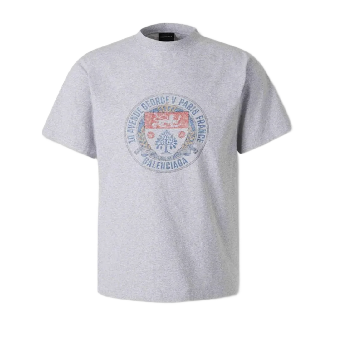 BALENCIAGA 'FAMILY CREST' GREY TEE