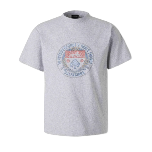 BALENCIAGA 'FAMILY CREST' GREY TEE