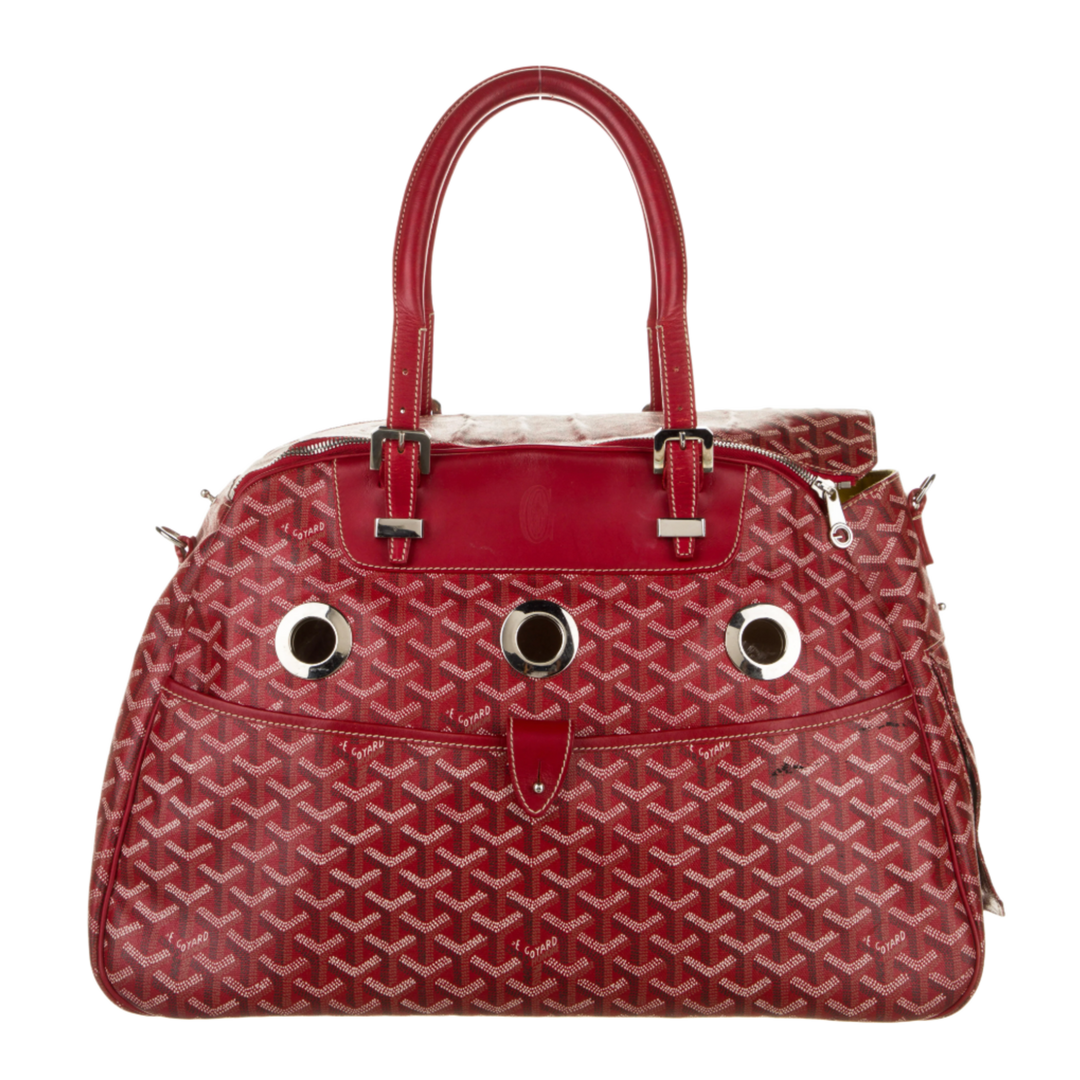 GOYARD 'RED' SAC HULOT PET CARRIER PM