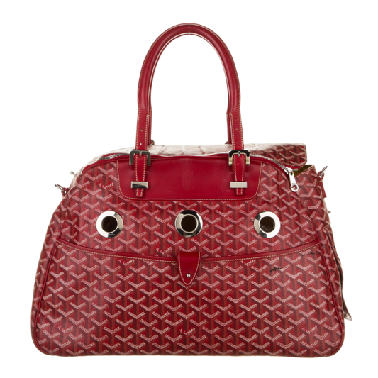 GOYARD 'RED' SAC HULOT PET CARRIER PM