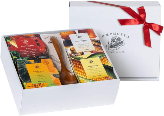 MOTTO Vegetable Soup, 4 Piece Gift Set (Present/Gift) Retort, Storage at Room Temperature (1 Minute in Microwave / Domestic Vegetables)