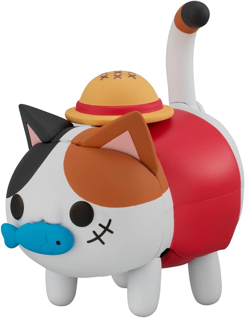 MEGA CAT PROJECT One Piece Tokotokonyan Peace Nyan! Monkey D. Luffy, Approx. 3.5 inches (90 mm), PVC Pre-painted Complete Figure
