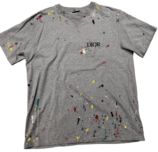 DIOR EMBROIDERED PAINT SPLATTER TEE