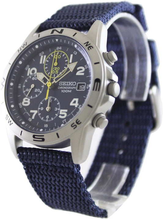 Seiko SND379P2 Men's Wristwatch, Quartz, Chronograph