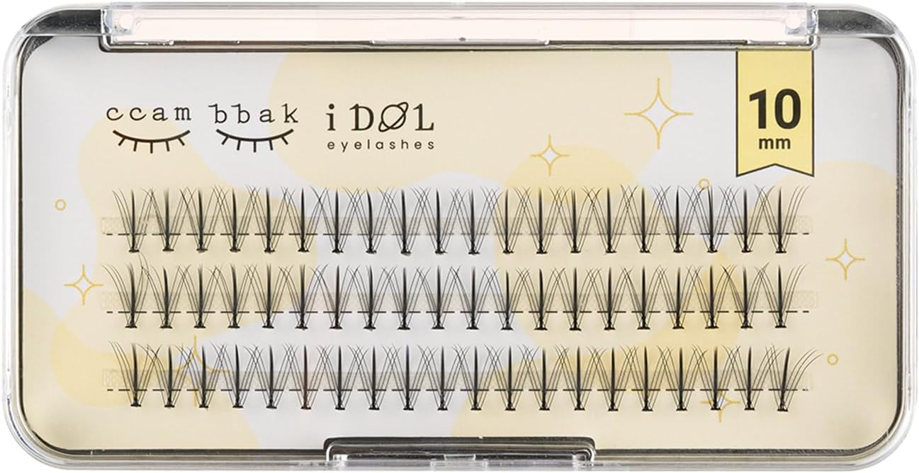 CCAMBBAK Idol False Eyelashes Partial Eyelash Eyelash Extensions Semi-Permanent Eyelash Type Matsueku Self False Eyelashes Natural, Popular, DIY, 0.3 - 0.4 inches (9 - 11 mm) (W Type 0.4 inches (10