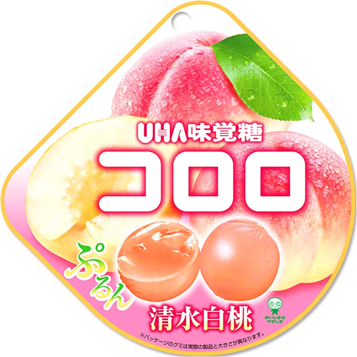 UHA Mikakuto Kororo Shimizu White Peach, 1.4 oz (40 g) x 6 Bags