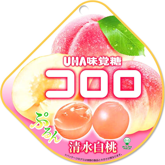 UHA Mikakuto Kororo Shimizu White Peach, 1.4 oz (40 g) x 6 Bags