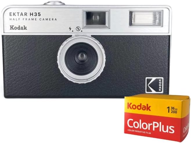 KODAK Film Camera Ectar H35 & KODAK Color Plus 36 Films (Black)