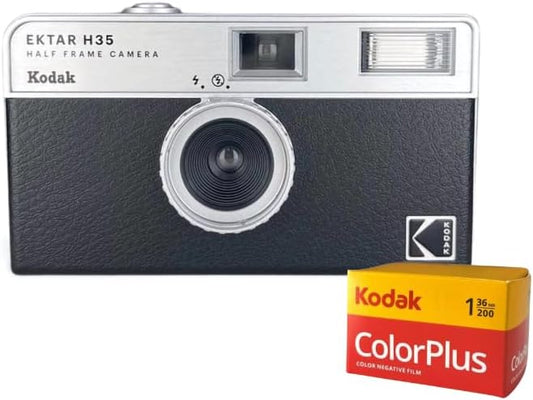 KODAK Film Camera Ectar H35 & KODAK Color Plus 36 Films (Black)