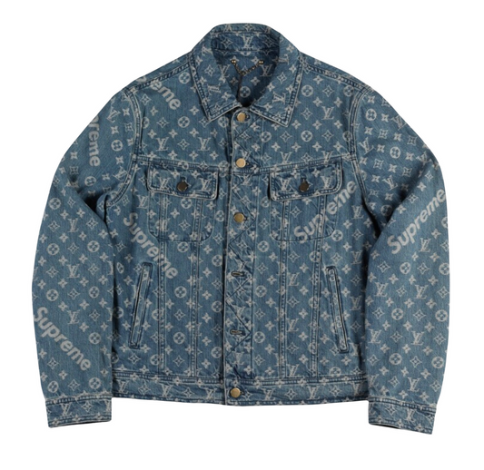 SUPREME X LOUIS VUITTON JACQUARD DENIM TRUCKER JACKET