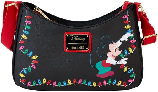 Loungefly Disney Mickey and Friends Christmas Decoration Shoulder Bag, Multi-Colour, Multicolored