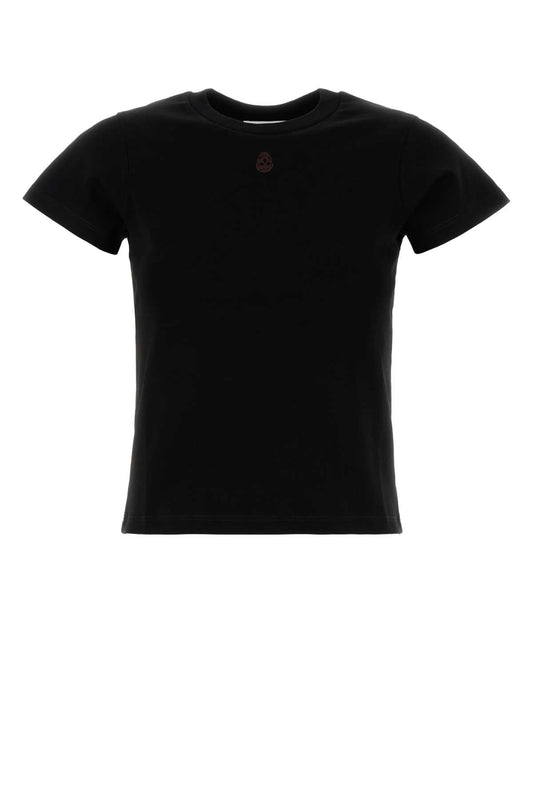 Alexander Mcqueen アレクサンダーマックイーンブラックコットンTシャツ - Image 1
