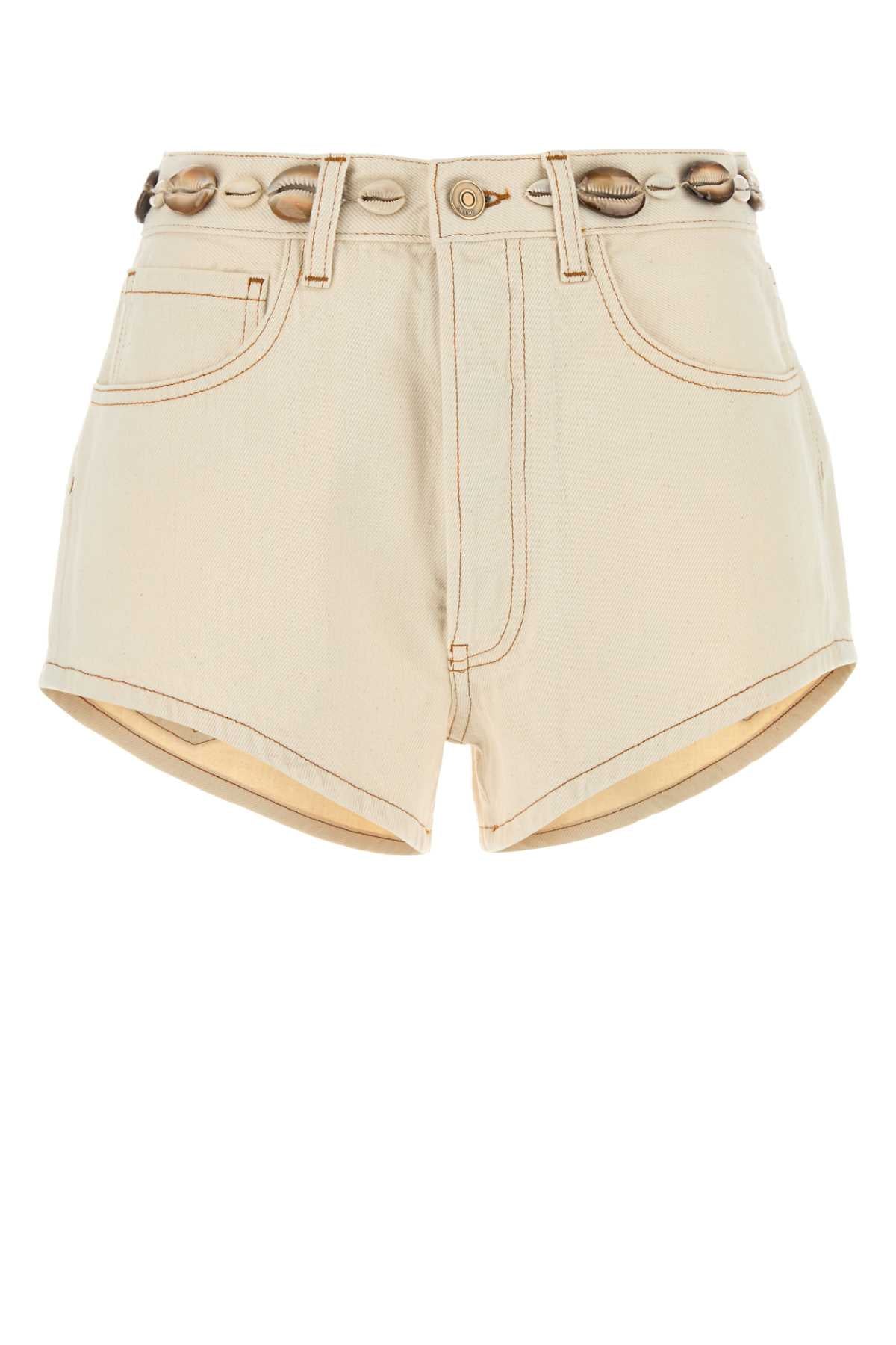 Alanui Sand Denim Ocean Dream Shorts - Image 1