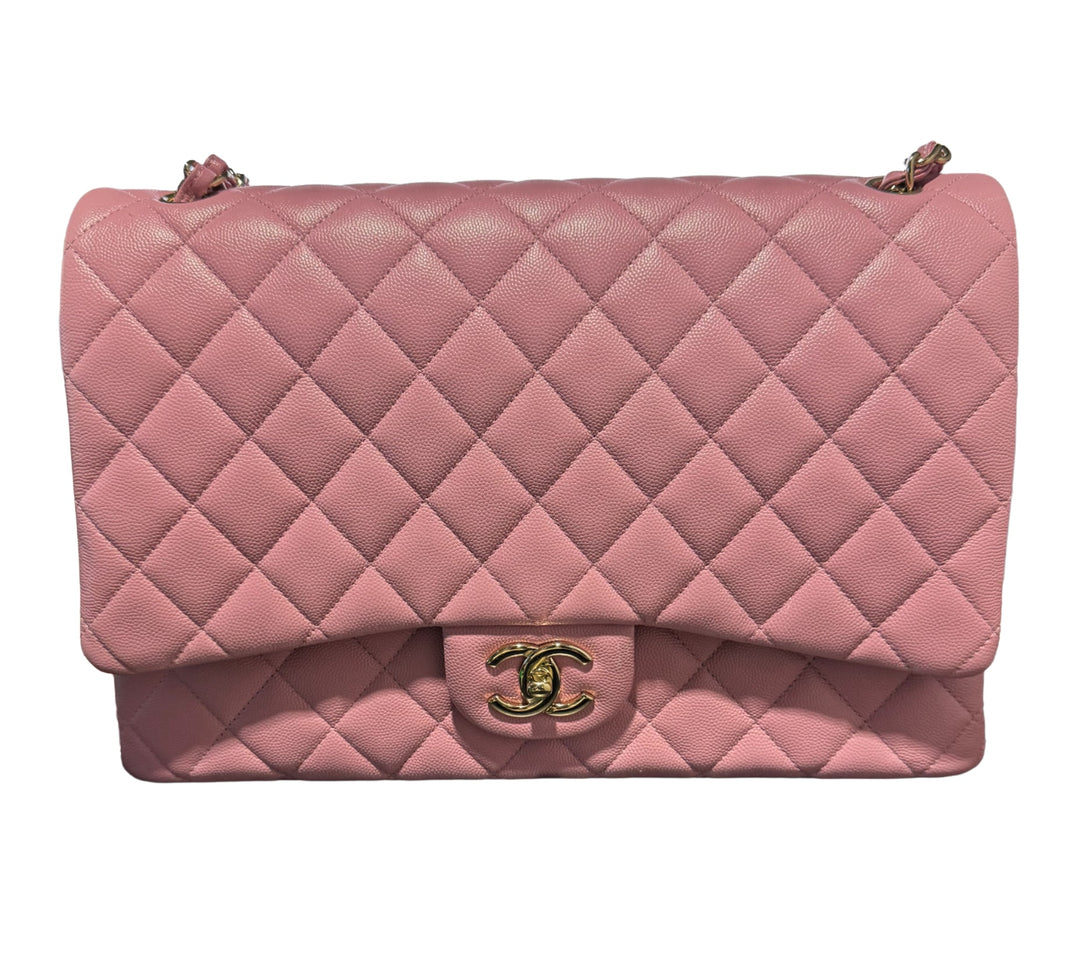 CHANEL 'PINK' CLASSIC MAXI DOUBLE FLAP BAG