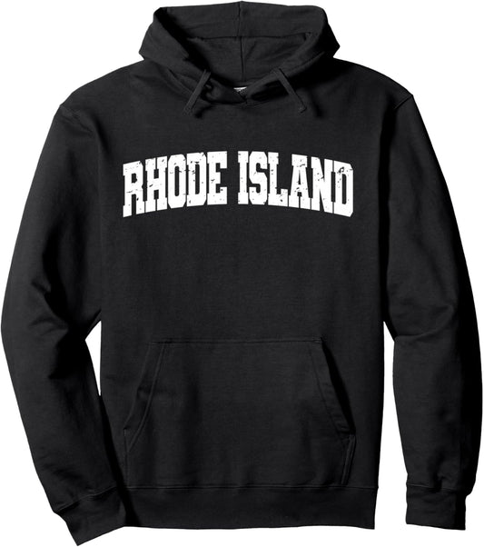 Rhode Island State - Sudadera con capucha para hombre y mujer, Negro -