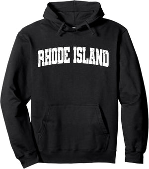 Rhode Island State - Sudadera con capucha para hombre y mujer, Negro -