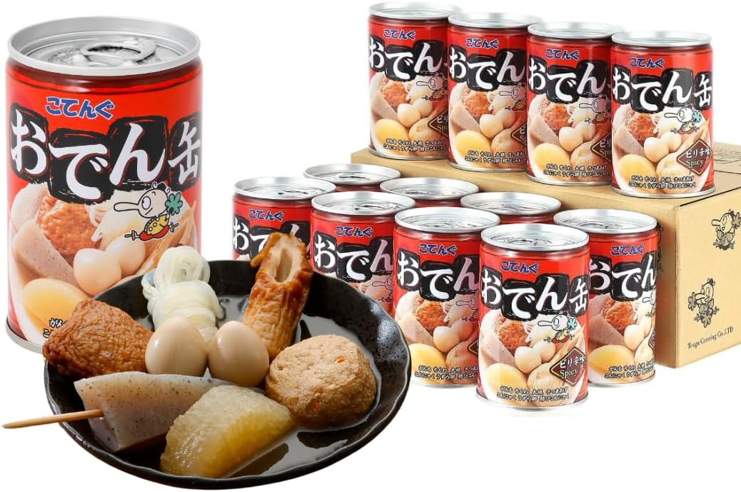 【Exclusive】Official Kotengu Oden Canned Goods, Spicy Ganmo and Daikon, 12 Cans, Gift for Those Living Apart, Canned Snacks, Side Dish, No Chopsticks Needed, Also for Outdoor Use