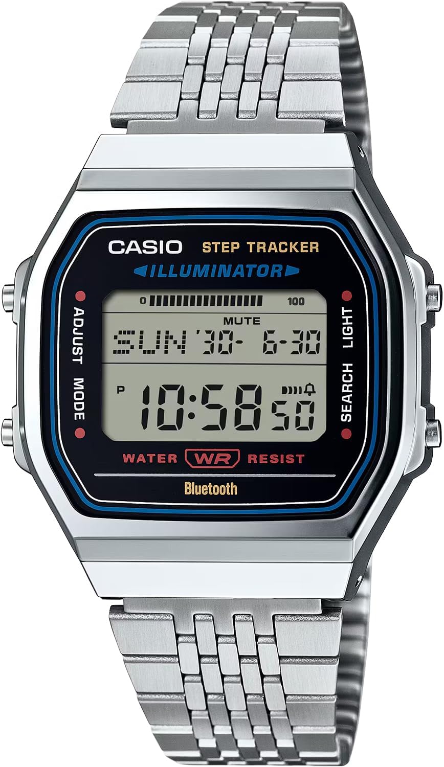 Casio ABL-100 Series Digital Wristwatch, Mobile Link, Bluetooth Included, Step Tracker, Unisex, Overseas Model, Silver ABL-100WE-1A, Bracelet Type