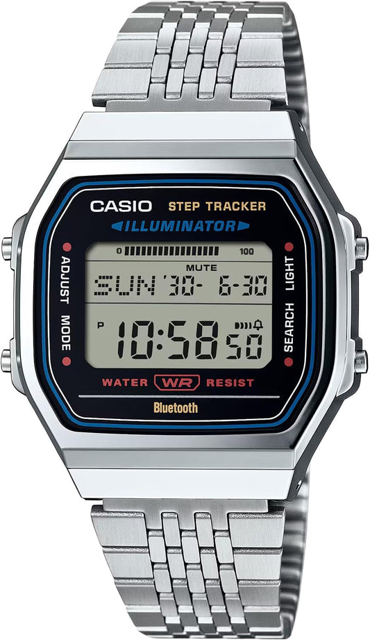 Casio ABL-100 Series Digital Wristwatch, Mobile Link, Bluetooth Included, Step Tracker, Unisex, Overseas Model, Silver ABL-100WE-1A, Bracelet Type